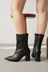 Kadın Joster Topuklu Bot - siyah-deri