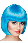 MOBGİFT Parti Peruğu Küt Saç MAVİ