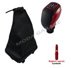 Fiat Punto Kırmızı Spor Vites Topuzu Ve Çerçeveli Vites Körüğü M11016