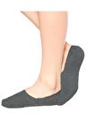 Kadın Gri Dikişsiz Silikonlu Bambu Babet Çorap 12'li
