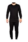 Unisex Siyah Alt Üst Takım Termal Içlik Bere Hediyeli