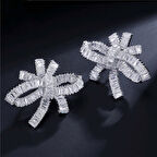 Monemel Swarovski Taşlı Fiyonk Küpe