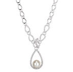 Monemel İnci ve Kristal Kolye (Altın Kaplama)