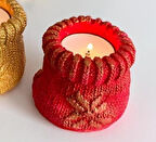 Örgü Çorap Tealight Mumluk 7 Cm Silikon Kalıp K-367