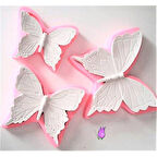 Morlalem Üçlü Üç Boy Kelebek Seti Silikon Kalıp K-494