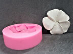 Frangipani Plumeria Çiçeği 7,8cm Çiçek Silikon Kalıp K-705, Taş Tozu Sabun Alçı Mum Kalıbı