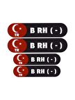 KAN GRUBU KASK ETİKETİ 4 PARÇA B RH (-) ETİKET STİCKER