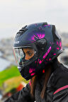 STORM 2 BURST MAT SİYAH-PEMBE KASK