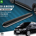 S-Dizayn Mercedes Vito W639 Uzun Şase Diamond Krom Yan Basamak 253 Cm 2004-2014 A+ Kalite