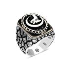 Gümüş Hilal Bozkurt Oval Erkek Yüzük