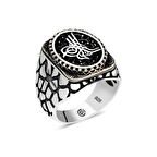 Gümüş Tuğra Oval Erkek Yüzük