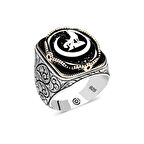 Gümüş Hilal Bozkurt Oval Erkek Yüzük