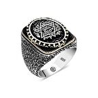 Gümüş Süleyman Mührü Oval Erkek Yüzük