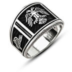 Lucky Life 925 Ayar Gumuss Çift Başlı Kartal Erkek Yüzük