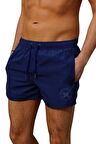 Lacivert Kısa Model Su İtici Özellikli Düz Renk Erkek Mini Plaj Deniz Şort Mayo - 2202-Lacivert