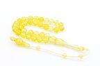Usta İşi Sığırcık Kesim Şeffaf Sarı Uçak Camı Tesbih Bilek Boy