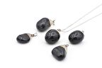 Hakiki Doğal Siyah Turmalin Taşı Kolye Ucu