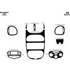 Meriç® Peugeot 206 Ön Torpido Kaplama Siyah 10 Parça 2001-2010