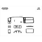 Meriç® Mitsubishi Pajero Sport Ön Torpido Kaplama 12 P. 1998-2002