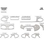 Meriç® Mercedes A Serisi Ön Torpido Kaplama 12 Parça 1997-2001