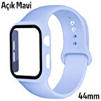 ALLY Apple Watch 4-5-6 44mm Silikon Kordon Kayış ve Ekran Koruyucu Kılıf-(5775)