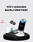 Apple Uyumlu Kablosuz Şarj İstasyonu 4 Cihaz Destekli ve Hızlı Şarjlı