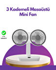 4 Kademeli Hız Ayarlı USB Şarjlı Çift Taraflı Masaüstü Vantilatör