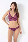 Markano  Balensiz Desteksiz Dolgusuz Dantelli Bralet Sütyen ve Slip Takım