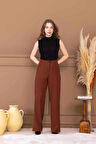 Kadın Yüksek Bel Pileli Palazzo Pantolon