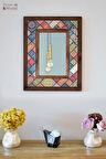 Patchwork Temalı - Desenli Mermer Dekoratif Ayna - 34x44 cm - 023.1