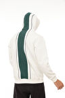 Miron Beyaz Sırt Şeritli Kapüşonlu Üç İplik Oversize Sweatshirt-2437 