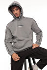 Miron Füme Kapüşon Baskılı Üç İplik Oversize Sweatshirt- 2440