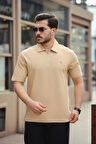 Miron Bej Basic Fermuar Detaylı Polo Yaka Kısa Kollu Tişört 2501