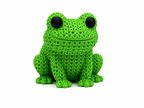 🐸💚 Örgü Dokulu Dekoratif Kurbağa Figürü Modern Masa Süsü Ev Ofis Dekoru Raf Kitaplık Dekorasyonu