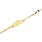 14 Ayar Sarı Altın İsim Yazdırılabilir Künye Bileklik