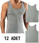 12 ADET ERKEK % 100 PAMUK ASKILI KLASİK ATLET