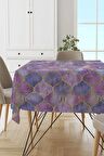Mor Etnik Fas Desen Dokuma Leke Tutmaz Masa Örtüsü MSO273