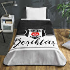 Taç Taraftar Lisanslı Tek Kişilik Battaniye (160x220)-BEŞİKTAŞ KLASİK