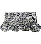 Mandaş Süngerli 3 Kişilik Salıncak Minder Seti (Pamuklu Kumaş)-Saatli Lacivert