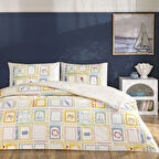 Taç Ranforce Çarşafı Lastikli Tek Kişilik Nevresim Takımı-Vario Sarı