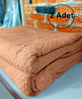 2 Adet Şaheser %100 Pamuk Çift Kişilik Pike 240x220 (Tek Pike)-Portakal