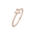 Altın Rose Renk Minimal Kalp Yüzük 