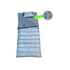 MİT -23 350 GR ELYAF+200 GR PELUŞ POLARLI YASTIKLI BATTANİYE TİPİ UYKU TULUMU GRİ