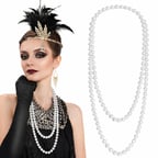 1920 Gatsby İnci Kolye – Vintage Uzun Beyaz İnci Kolye (4887)