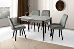 MADRİD HG MASA, ALORA SANDALYE, AÇIK GRİ, 120x70