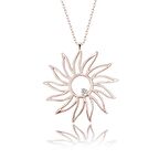 Gümüş Kolye Pırlanta Kolye (Güneş Kırmızı)