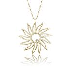 Gümüş Kolye Pırlanta Kolye (Güneş Sarı)