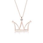 Gümüş Kolye Pırlanta Kolye (TAÇ Kırmızı)