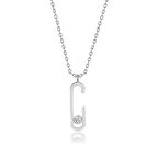 Gümüş Kolye Pırlanta Kolye (C Beyaz)