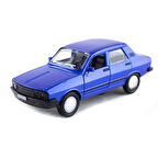 Metal Toros Işıklı Sesli Mavi Çek Bırak Oyuncak Araba 13 Cm